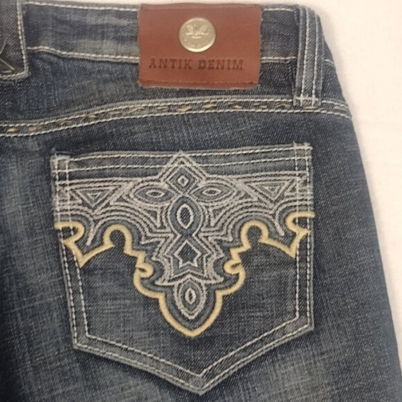 ANTIK DENIM Women's Bootcut Jeans Embellished Pockets Dark Wash Size 27 - Picture 5 of 15